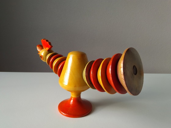 Image 1 of Vintage Holz Figur Stapeln Hahn