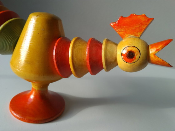 Image 1 of Vintage Holz Figur Stapeln Hahn