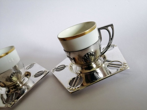 Image 1 of Wmf Modell Nº332 Jugendstil Mokkatasse Paar Designer Albin Müller 1905