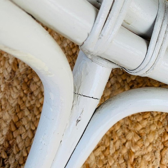 Image 1 of Weiße Rattan-Wohnzimmergarnitur im Vintage-Stil, 1970