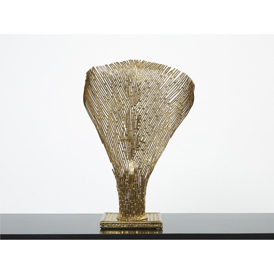 Image 1 of Alte Messinglampe von Henri Fernandez für Maison Honoré, 1970er Jahre