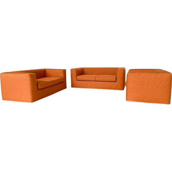 Image 1 of Orangefarbenes Vintage-Wohnzimmer-Set, Italien 1970
