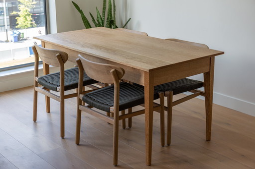 Handgemaakte Eiken Eettafel / Oak Table. Handgefertigt, Eiche.