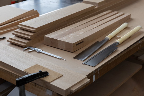 Image 1 of Handgemaakte Eiken Eettafel / Oak Table. Handgefertigt, Eiche.