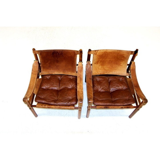 Image 1 of Paar Vintage-Sessel "Sirocco" aus Palisander und Leder von Arne Norell, 1960