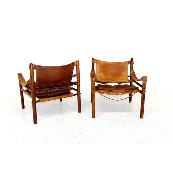 Image 1 of Paar Vintage-Sessel "Sirocco" aus Palisander und Leder von Arne Norell, 1960
