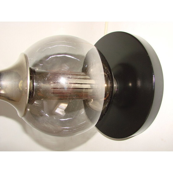 Image 1 of Vintage Tischlampe aus vernickeltem Stahl und Glas, 1970er Jahre