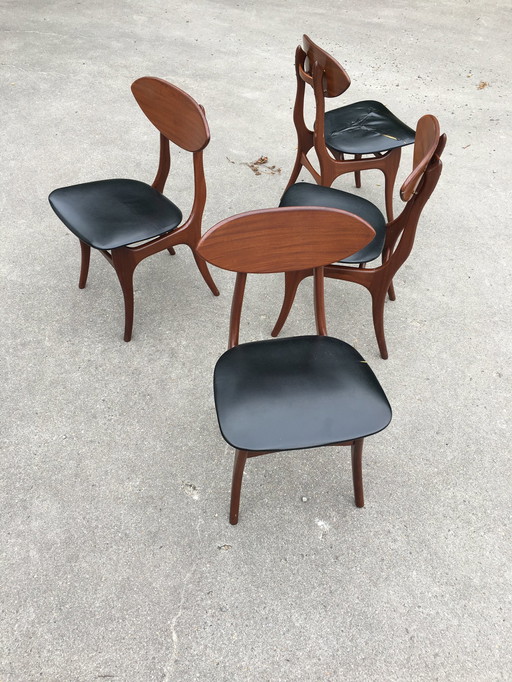 4x Stuhl Teak 50s