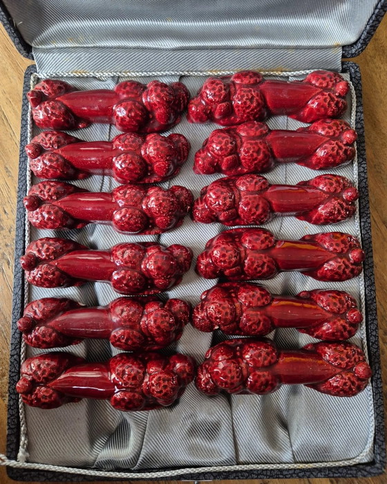 Image 1 of Französische Besteckhalter aus Keramik - Pudeldesign