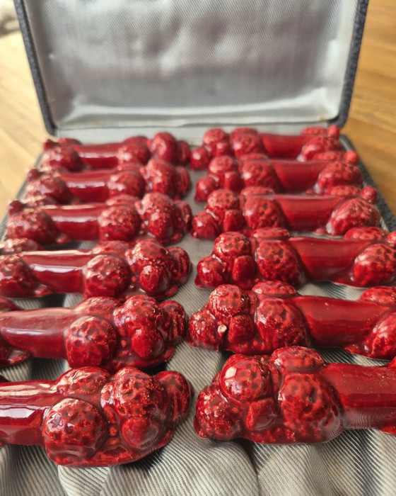 Image 1 of Französische Besteckhalter aus Keramik - Pudeldesign