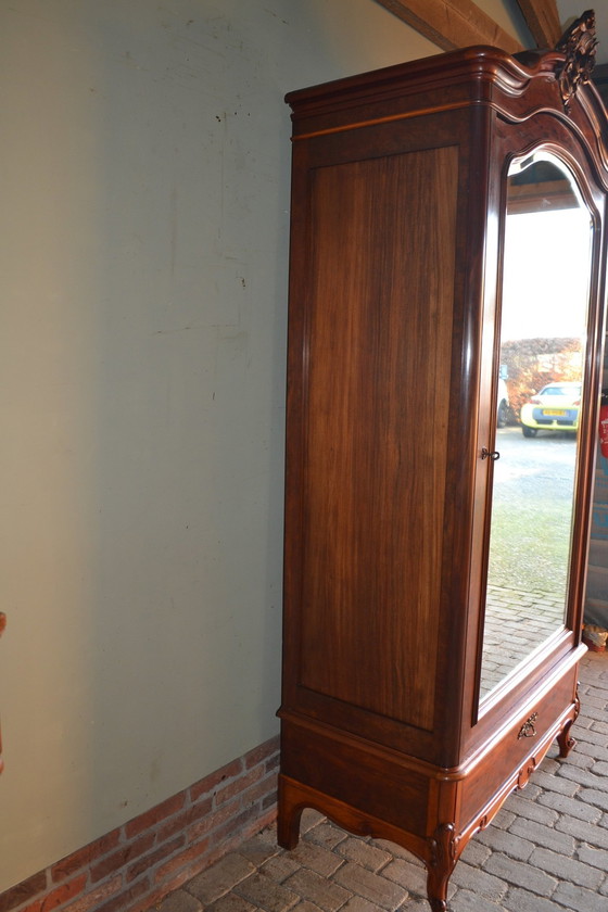 Image 1 of Antiker Mahagoni-Holz-Spiegelschrank, Garderobe
