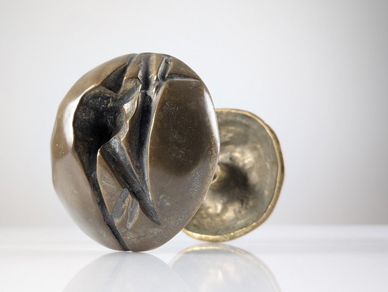 Image 1 of Brutalistische Tür mit Doppelgriff aus Bronze, 1970er Jahre