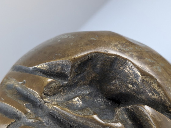 Image 1 of Brutalistische Tür mit Doppelgriff aus Bronze, 1970er Jahre