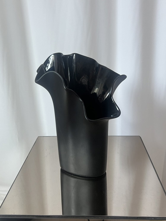 Image 1 of Rosenthal Studio Linie Vase Porzellan Schwarz Claus Josef Riedel