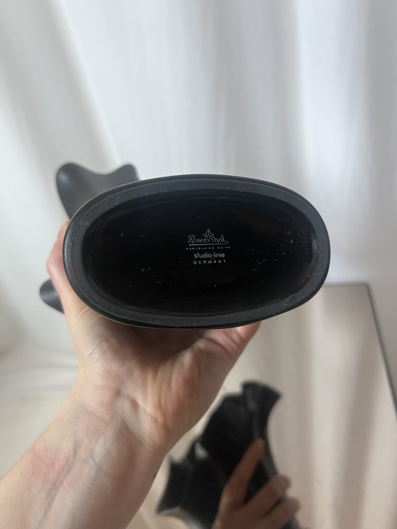 Image 1 of Rosenthal Studio Linie Vase Porzellan Schwarz Claus Josef Riedel