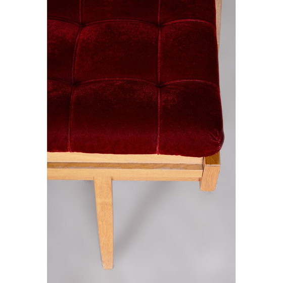 Image 1 of Mid Century Eichenholzsofa mit Polsterung, Tschechoslowakei 1950er Jahre