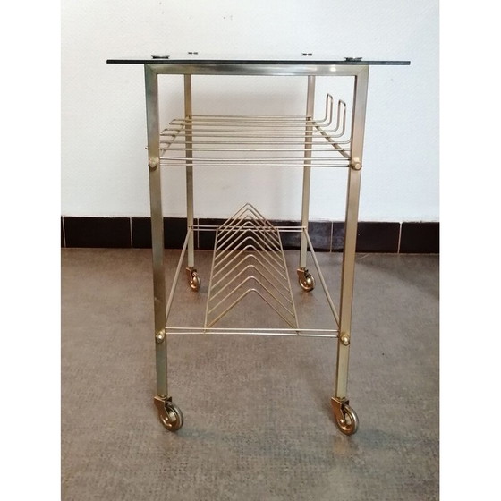 Image 1 of Vintage Hifi-Tisch aus Messing, 1960er Jahre