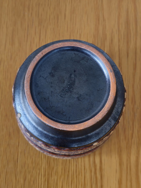 Image 1 of Vintage Blumentopf Keramik braun strukturiert Blumentopf