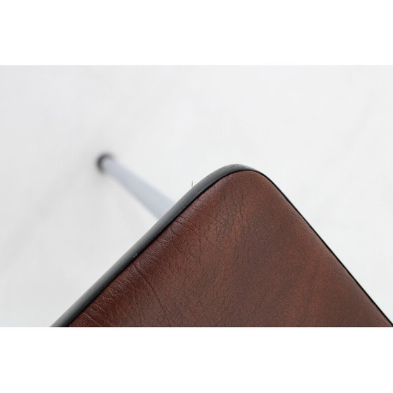 Image 1 of Paar Vintage-Hocker aus Kunstleder und Aluminium, Tschechoslowakei 1970