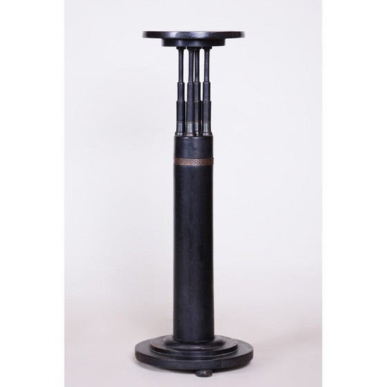 Image 1 of Art-Deco-Sockel aus Eiche und Messing von Josef Franz Maria Hoffmann für die Wiener Werkstätte, Österreich 1920