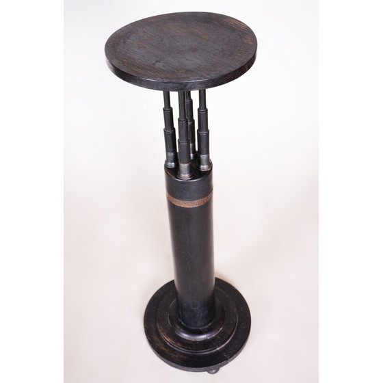 Image 1 of Art-Deco-Sockel aus Eiche und Messing von Josef Franz Maria Hoffmann für die Wiener Werkstätte, Österreich 1920