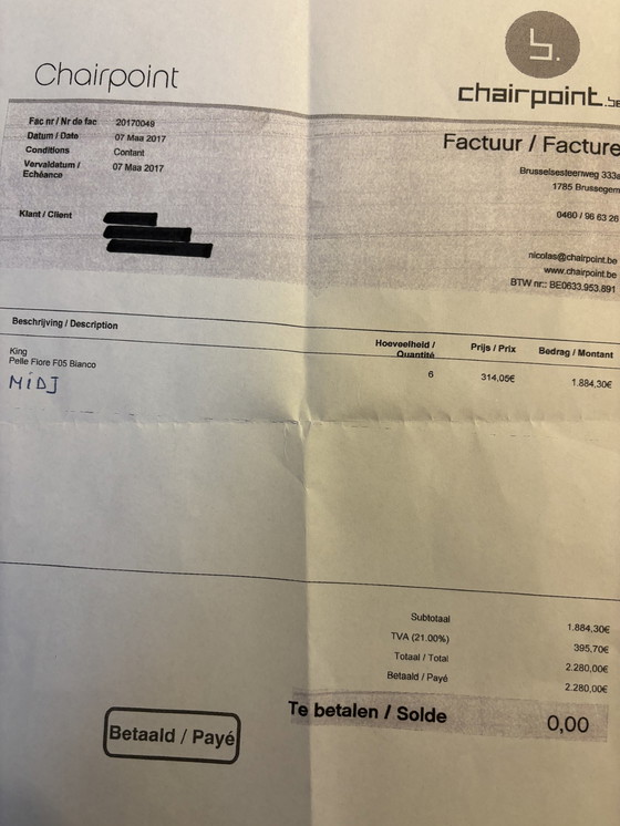 Image 1 of 6x Pelle Fiore Esszimmerstuhl Leder