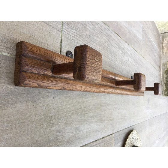 Image 1 of Vintage Garderobe aus massiver Eiche mit 3 Haken