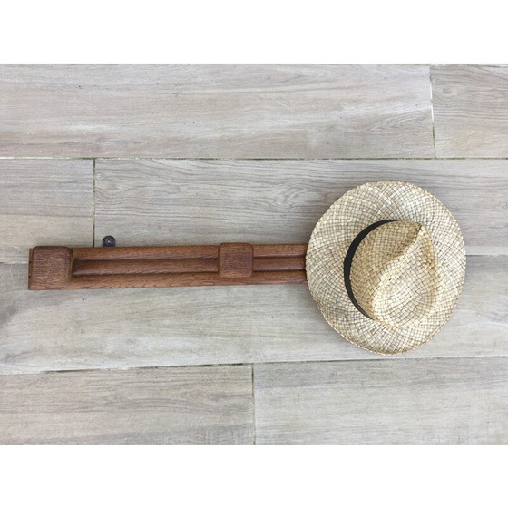 Image 1 of Vintage Garderobe aus massiver Eiche mit 3 Haken