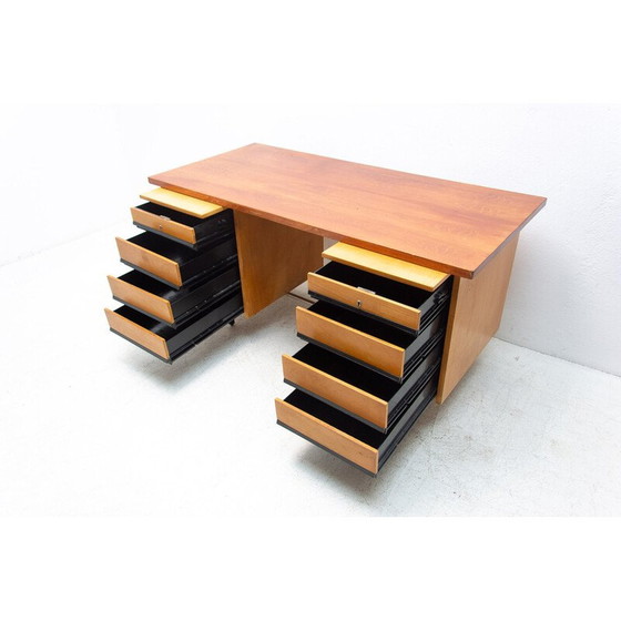 Image 1 of Vintage Schreibtisch aus Buche, Eisen und Kunststoff, Tschechoslowakei 1970er Jahre