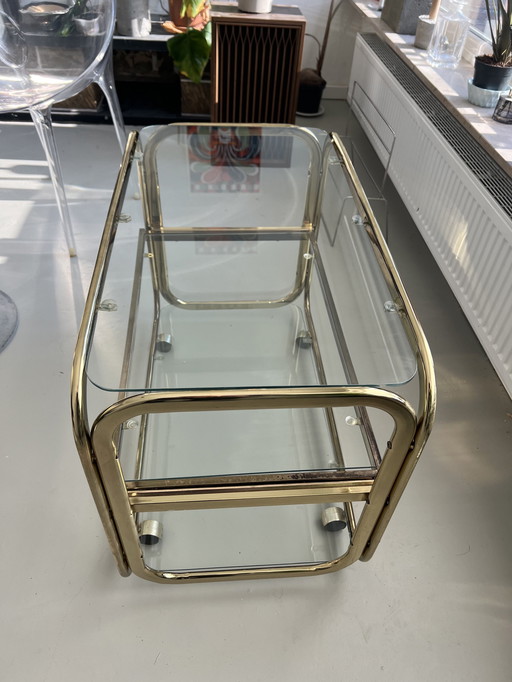 Vintage Glas & Metall Bar Trolley 80'S