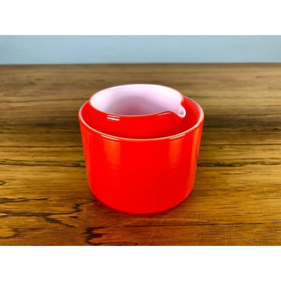 Image 1 of Sahnegießer und Zuckerdosen aus rotem Glas von Michael Bang, Dänemark 1970