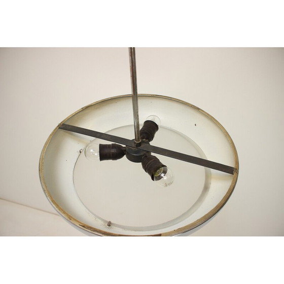 Image 1 of Vintage Bauhaus Ufo Pendelleuchte von Josef Hurka für Napako, Tschechoslowakei 1940er Jahre