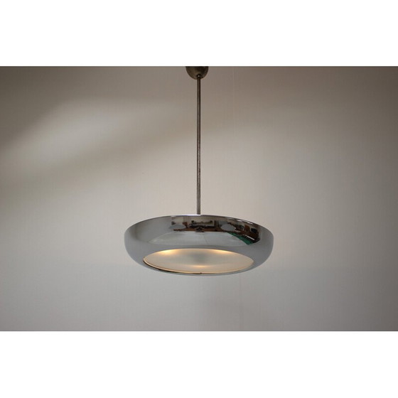 Image 1 of Vintage Bauhaus Ufo Pendelleuchte von Josef Hurka für Napako, Tschechoslowakei 1940er Jahre