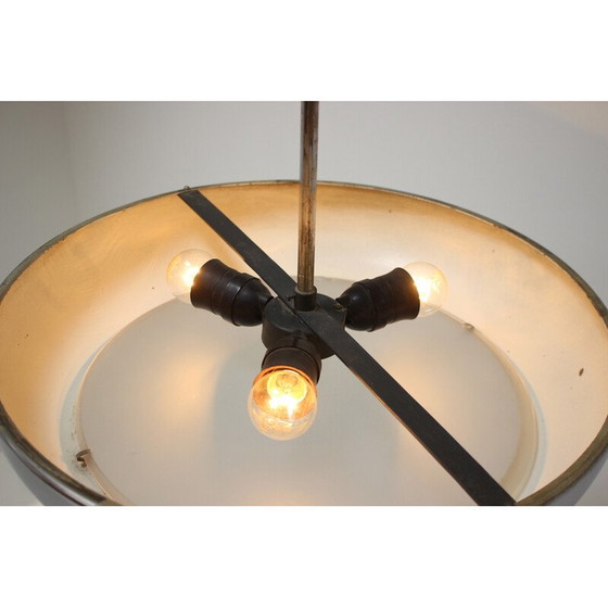 Image 1 of Vintage Bauhaus Ufo Pendelleuchte von Josef Hurka für Napako, Tschechoslowakei 1940er Jahre