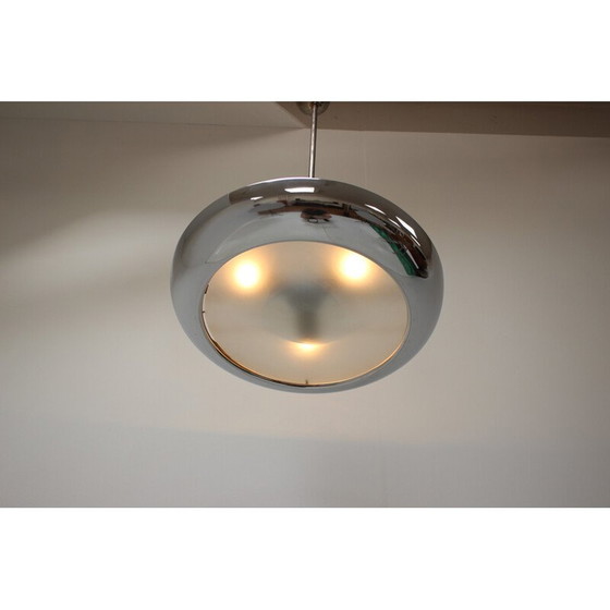 Image 1 of Vintage Bauhaus Ufo Pendelleuchte von Josef Hurka für Napako, Tschechoslowakei 1940er Jahre