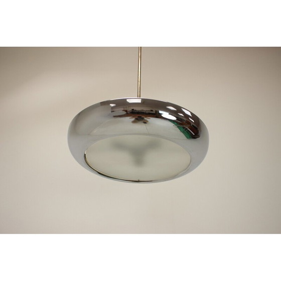 Image 1 of Vintage Bauhaus Ufo Pendelleuchte von Josef Hurka für Napako, Tschechoslowakei 1940er Jahre