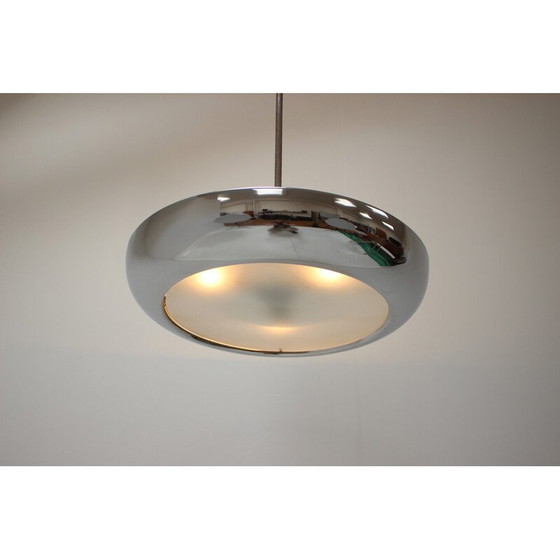 Image 1 of Vintage Bauhaus Ufo Pendelleuchte von Josef Hurka für Napako, Tschechoslowakei 1940er Jahre