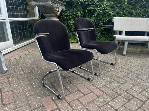 2 Vintage Gispen 413 Damenfauteuils