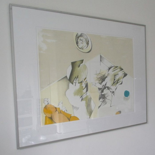 Farblithographie von Pierre van Soest – lithos zeefdrukken, Paper, Abstract