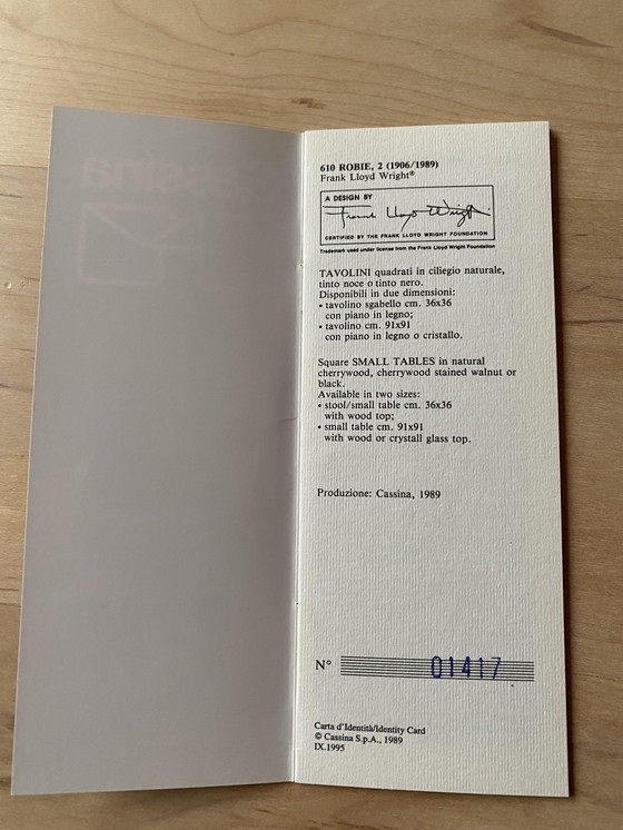 Image 1 of Cassina von Frank Lloyd Wright, Couchtisch Robie 2