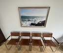 4x Thonet S34 Sessel von Mart Stam Chrom / Büffelleder / geöltes Walnussholz