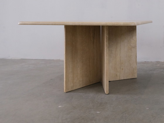 Image 1 of Vintage Travertin Table 
