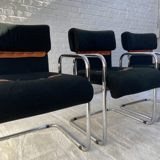 Set aus 4 mid-century Charis von Guido Faleschini, Italien 70er Jahre Design