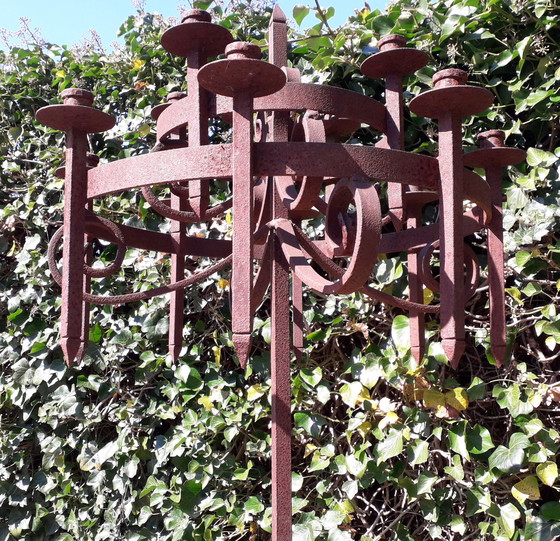 Image 1 of Schmiedeeiserner Kerzenständer 172 cm hoch, 12 Kerzen