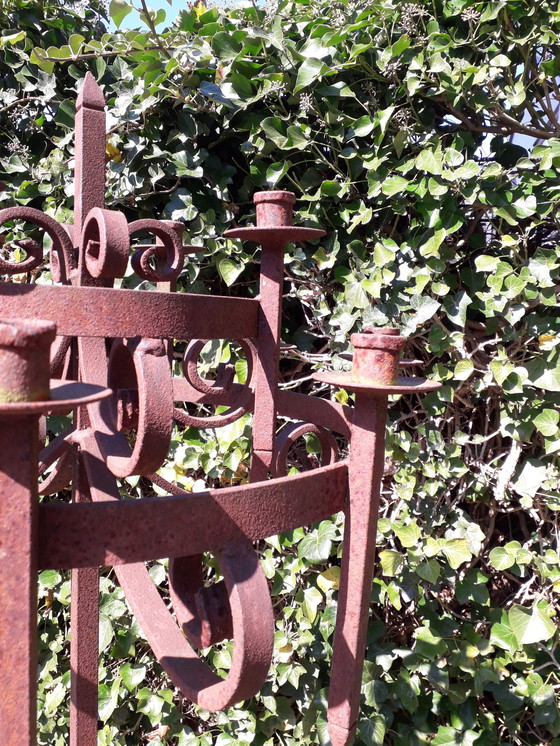 Image 1 of Schmiedeeiserner Kerzenständer 172 cm hoch, 12 Kerzen