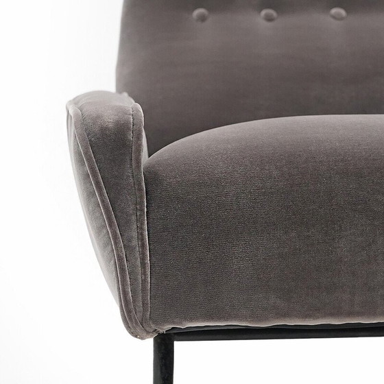 Image 1 of Vintage 2-Sitzer-Sofa aus gepolstertem Holz und Metall von Felice Rossi, Italien 1950