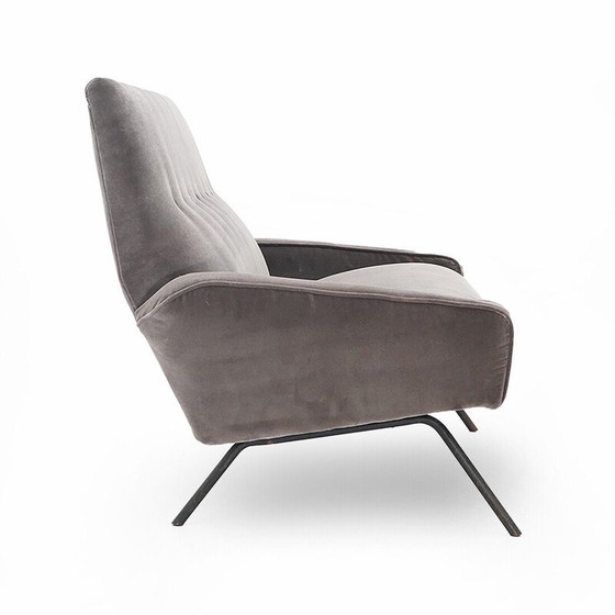 Image 1 of Vintage 2-Sitzer-Sofa aus gepolstertem Holz und Metall von Felice Rossi, Italien 1950