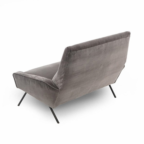 Image 1 of Vintage 2-Sitzer-Sofa aus gepolstertem Holz und Metall von Felice Rossi, Italien 1950