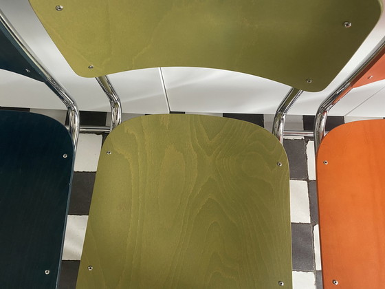 Image 1 of 6x Gebr. van der Stroom Dutch Originals Gispen Stuhl