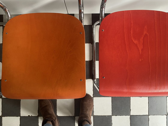 Image 1 of 6x Gebr. van der Stroom Dutch Originals Gispen Stuhl